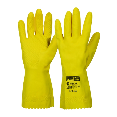 GLOVE LATEX/NITRILE BLEND SILVER LINED - YELLOW - XXLGE